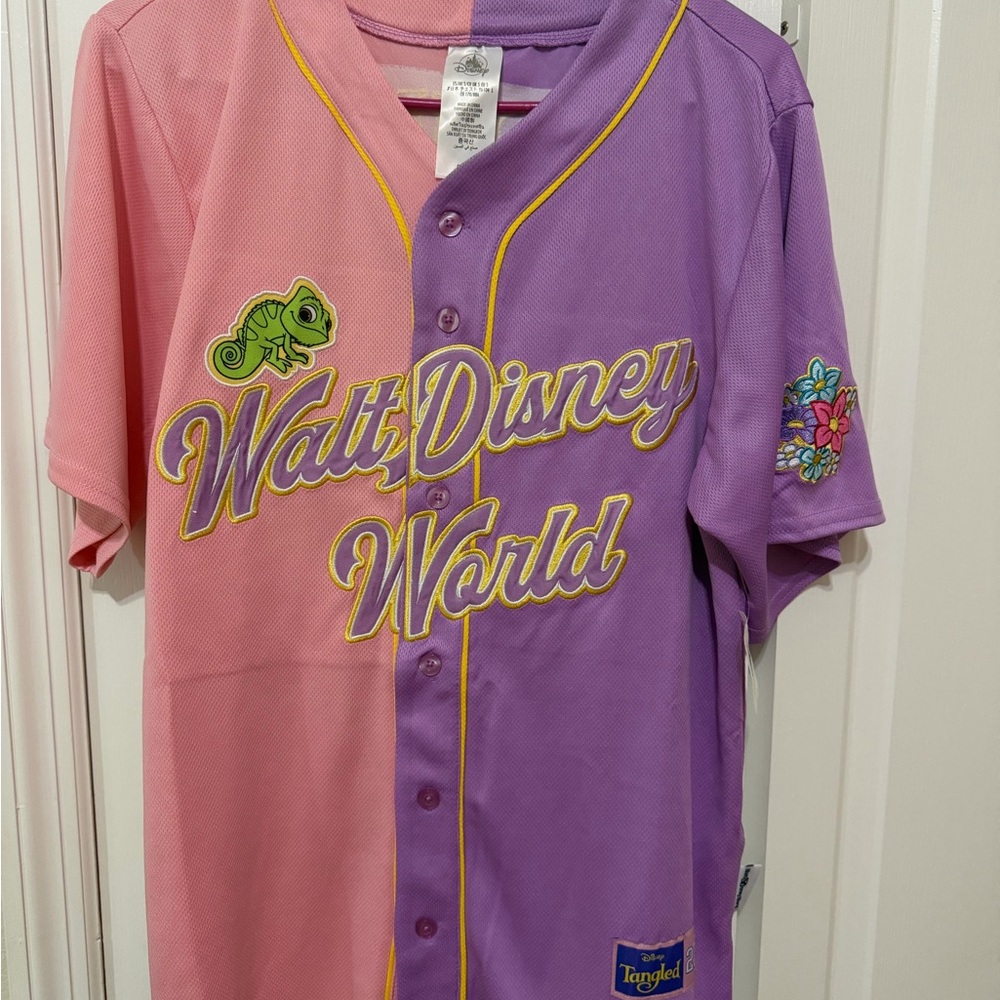 Disney parks Rapunzel jersey  Pink and Purple Baseball Shirt size small